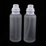 Maxbell 2pcs Empty Refillable Frosted Glass Pump Press Bottles for Emulsion 110ml