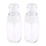 Maxbell 2Pcs Refillable Empty Cream Shampoo Lotion Pump Bottles with Cap 50ml