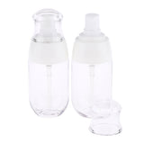 Maxbell 2Pcs Refillable Empty Cream Shampoo Lotion Pump Bottles with Cap 50ml