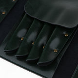 Maxbell Real Leather Hair Scissor Holder Shear Holster Pouch Cutting Comb Bag Green