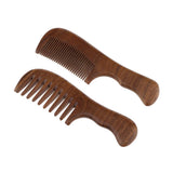Maxbell Handmade No Static Natural Green Sandalwood Massage Comb Hair Detangler Wide Teeth
