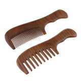Maxbell Handmade No Static Natural Green Sandalwood Massage Comb Hair Detangler Wide Teeth