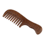 Maxbell Handmade No Static Natural Green Sandalwood Massage Comb Hair Detangler Wide Teeth