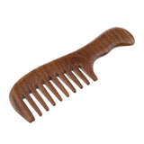 Maxbell Handmade No Static Natural Green Sandalwood Massage Comb Hair Detangler Wide Teeth