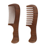 Maxbell Handmade No Static Natural Green Sandalwood Massage Comb Hair Detangler Wide Teeth