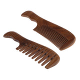Maxbell Handmade No Static Natural Green Sandalwood Massage Comb Hair Detangler Wide Teeth
