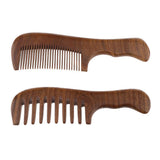 Maxbell Handmade No Static Natural Green Sandalwood Massage Comb Hair Detangler Wide Teeth