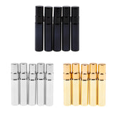 5pcs Glass Spray Bottles Mini Vials Perfume Bottle Cosmetic Container Golden