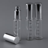Maxbell 3Pcs Transparent Empty Glass Spray Bottle with Scale for Perfume Silver