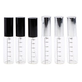 Maxbell 3Pcs Transparent Empty Glass Spray Bottle with Scale for Perfume Silver