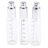 Maxbell 3Pcs Transparent Empty Glass Spray Bottle with Scale for Perfume Silver