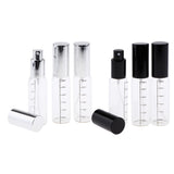 Maxbell 3Pcs Transparent Empty Glass Spray Bottle with Scale for Perfume Silver