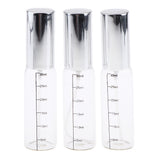 Maxbell 3Pcs Transparent Empty Glass Spray Bottle with Scale for Perfume Silver