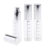 Maxbell 3Pcs Transparent Empty Glass Spray Bottle with Scale for Perfume Silver