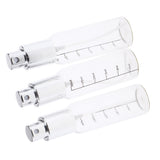 Maxbell 3Pcs Transparent Empty Glass Spray Bottle with Scale for Perfume Silver