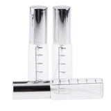 Maxbell 3Pcs Transparent Empty Glass Spray Bottle with Scale for Perfume Silver