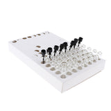 Maxbell 104pcs 1ml Glass Perfume Vials Empty Essential Oils Fragrance Bottles Clear Body Black Cap