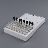 Maxbell 104pcs 1ml Glass Perfume Vials Empty Essential Oils Fragrance Bottles Clear Body Black Cap
