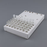 Maxbell 104pcs 1ml Glass Perfume Vials Empty Essential Oils Fragrance Bottles Clear Body White Cap