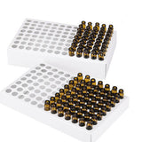 Maxbell 104pcs 1ml Glass Perfume Vials Empty Essential Oils Fragrance Bottles Clear Body White Cap