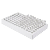 Maxbell 104pcs 1ml Glass Perfume Vials Empty Essential Oils Fragrance Bottles Clear Body White Cap