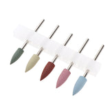 Maxbell 5pcs/set Silicone Manicure Tools Grinding Head Cuticle Clean Nail Drill Bit C
