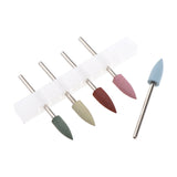 Maxbell 5pcs/set Silicone Manicure Tools Grinding Head Cuticle Clean Nail Drill Bit C