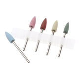 Maxbell 5pcs/set Silicone Manicure Tools Grinding Head Cuticle Clean Nail Drill Bit C