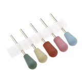 Maxbell 5pcs/set Silicone Manicure Tools Grinding Head Cuticle Clean Nail Drill Bit F
