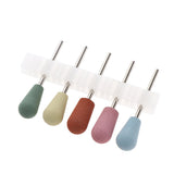 Maxbell 5pcs/set Silicone Manicure Tools Grinding Head Cuticle Clean Nail Drill Bit F