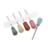 Maxbell 5pcs/set Silicone Manicure Tools Grinding Head Cuticle Clean Nail Drill Bit F