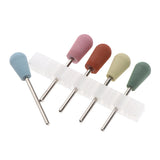 Maxbell 5pcs/set Silicone Manicure Tools Grinding Head Cuticle Clean Nail Drill Bit F