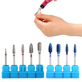 Maxbell Nail Art Drill Bits Acrylic Gels Removal Electric Manicure Barrel Head Set 4 Blue Bits