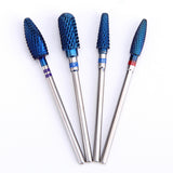 Maxbell Nail Art Drill Bits Acrylic Gels Removal Electric Manicure Barrel Head Set 4 Blue Bits
