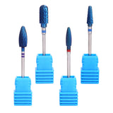 Maxbell Nail Art Drill Bits Acrylic Gels Removal Electric Manicure Barrel Head Set 4 Blue Bits