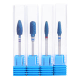 Maxbell Nail Art Drill Bits Acrylic Gels Removal Electric Manicure Barrel Head Set 4 Blue Bits