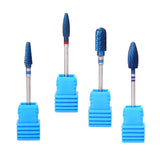 Maxbell Nail Art Drill Bits Acrylic Gels Removal Electric Manicure Barrel Head Set 4 Blue Bits