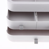 Maxbell 3 Tiers Empty Makeup Case Drawer Organizer Dividers Storage Box Gray String