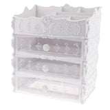 Maxbell Plastic Cosmetic Makeup Jewelry Desktop Organizer with Storage Drawer 3-tier