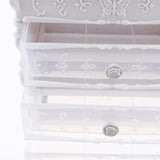 Maxbell Plastic Cosmetic Makeup Jewelry Desktop Organizer with Storage Drawer 3-tier