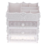 Maxbell Plastic Cosmetic Makeup Jewelry Desktop Organizer with Storage Drawer 3-tier