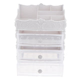 Maxbell Plastic Cosmetic Makeup Jewelry Desktop Organizer with Storage Drawer 3-tier