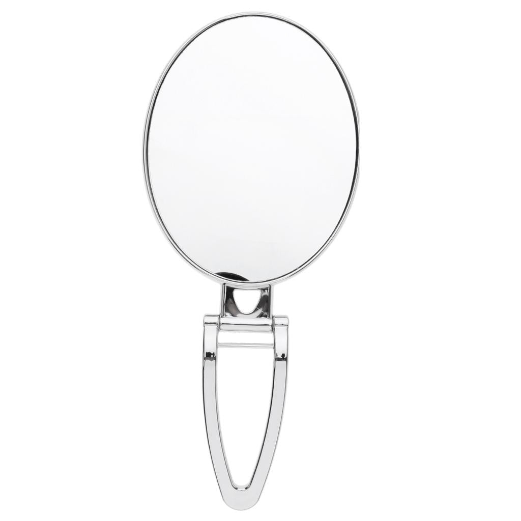 Folding Handheld Double Sided Mirror Table Makeup Mirror for Travel Silver