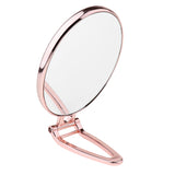 Maxbell Folding Handheld Double Sided Mirror Table Makeup Mirror for Travel  Pink