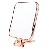 Maxbell Durable Makeup Mirror Dormitory Bathroom Square Free-Standing Mirrors Golden