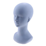 Maxbell PVC Wig Display Mannequin Head Makeup Manikin Head Model for Hat Cap Glass Light Blue