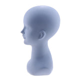Maxbell PVC Wig Display Mannequin Head Makeup Manikin Head Model for Hat Cap Glass Light Blue