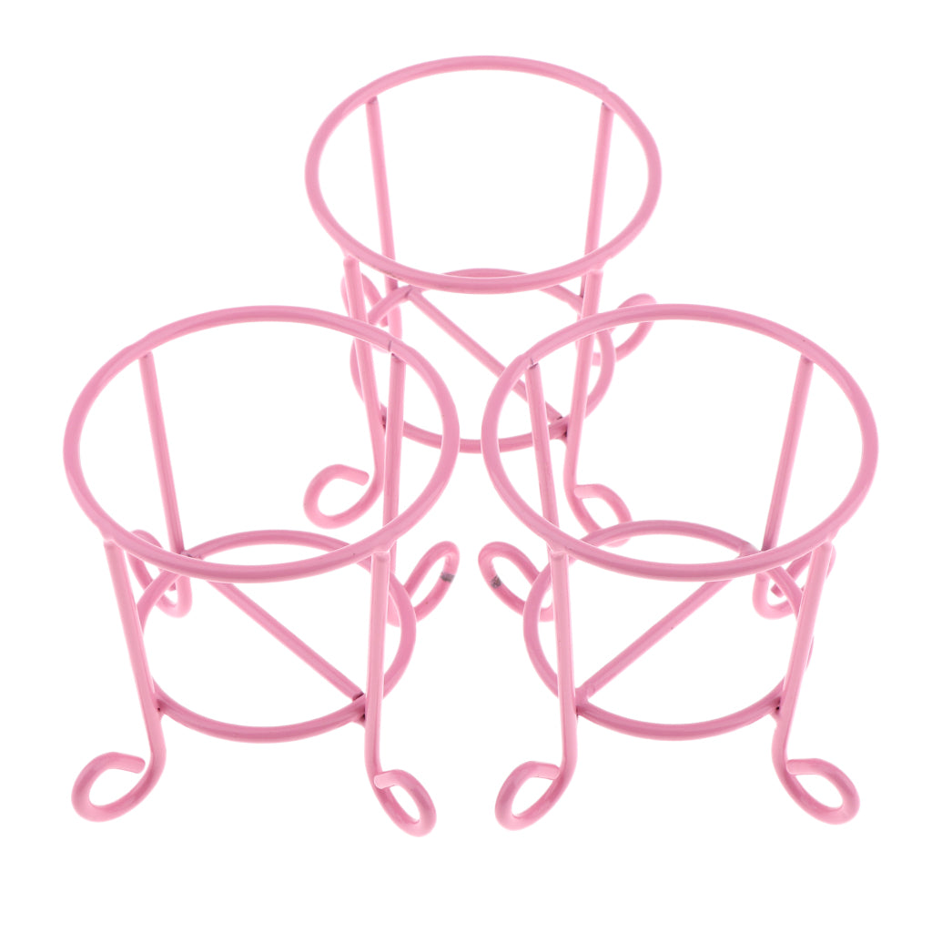 Maxbell 3pcs Lovely Cute Makeup Sponge Blender Powder Puff Holder Stand Rack Pink