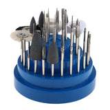 Maxbell 31x Nail Art Drill Bits Set Manicure Rotary Burrs with Storage Case Blue