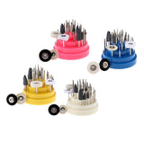 Maxbell 31x Nail Art Drill Bits Set Manicure Rotary Burrs with Storage Case Blue